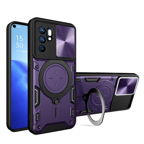 CD Texture Sliding Camshield Magnetic Holder Phone Case, For OPPO Reno7 5G, For OPPO Reno 6 4G, For OPPO A15 / A15s / A35 2021, For OPPO A53 4G, For OPPO A9 2020 / A5 2020 / A11x, For OPPO A79 5G Global
