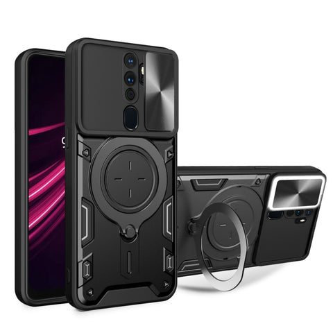 CD Texture Sliding Camshield Magnetic Holder Phone Case, For OPPO Reno7 5G, For OPPO Reno 6 4G, For OPPO A15 / A15s / A35 2021, For OPPO A53 4G, For OPPO A9 2020 / A5 2020 / A11x, For OPPO A79 5G Global