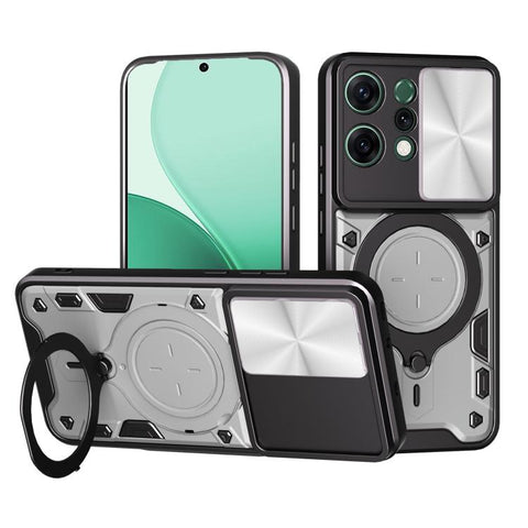 CD Texture Sliding Camshield Magnetic Holder Phone Case, For OPPO Reno16 F 5G, For OPPO Find X9 Ultra, For OPPO A6x / A6 Pro, For OPPO Find X9, For OPPO Find X9 Pro, For OPPO Reno14 F 5G Global, For OPPO A5 5G Global / A5x 5G, For OPPO Reno14 5G Global