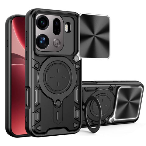 CD Texture Sliding Camshield Magnetic Holder Phone Case, For OPPO Reno16 F 5G, For OPPO Find X9 Ultra, For OPPO A6x / A6 Pro, For OPPO Find X9, For OPPO Find X9 Pro, For OPPO Reno14 F 5G Global, For OPPO A5 5G Global / A5x 5G, For OPPO Reno14 5G Global