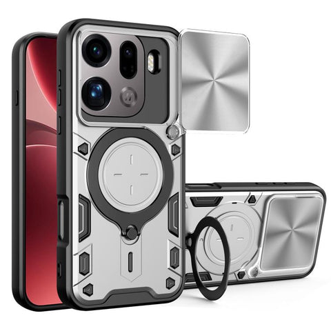 CD Texture Sliding Camshield Magnetic Holder Phone Case, For OPPO Reno16 F 5G, For OPPO Find X9 Ultra, For OPPO A6x / A6 Pro, For OPPO Find X9, For OPPO Find X9 Pro, For OPPO Reno14 F 5G Global, For OPPO A5 5G Global / A5x 5G, For OPPO Reno14 5G Global