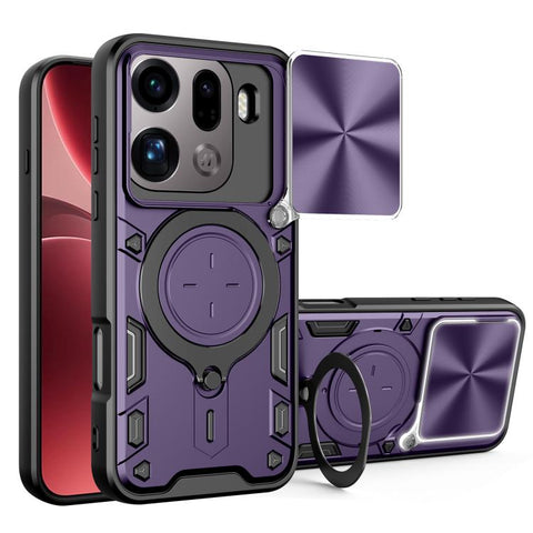 CD Texture Sliding Camshield Magnetic Holder Phone Case, For OPPO Reno16 F 5G, For OPPO Find X9 Ultra, For OPPO A6x / A6 Pro, For OPPO Find X9, For OPPO Find X9 Pro, For OPPO Reno14 F 5G Global, For OPPO A5 5G Global / A5x 5G, For OPPO Reno14 5G Global