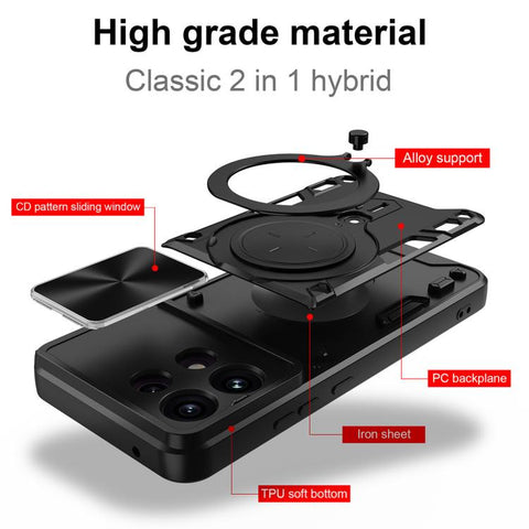 CD Texture Sliding Camshield Magnetic Holder Phone Case, For OPPO Reno16 F 5G, For OPPO Find X9 Ultra, For OPPO A6x / A6 Pro, For OPPO Find X9, For OPPO Find X9 Pro, For OPPO Reno14 F 5G Global, For OPPO A5 5G Global / A5x 5G, For OPPO Reno14 5G Global