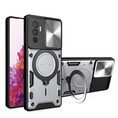 CD Texture Sliding Camshield Magnetic Holder Phone Case, For vivo V25 5G Global, For vivo Y16, For vivo V23e 4G / 5G Global, For vivo V23 5G / S12 5G, For vivo Y51 2020 / Y31, For vivo V21, For vivo Y35 4G