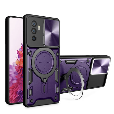 CD Texture Sliding Camshield Magnetic Holder Phone Case, For vivo V25 5G Global, For vivo Y16, For vivo V23e 4G / 5G Global, For vivo V23 5G / S12 5G, For vivo Y51 2020 / Y31, For vivo V21, For vivo Y35 4G