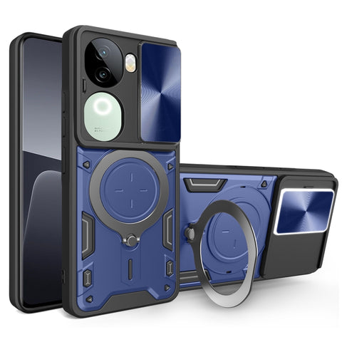 CD Texture Sliding Camshield Magnetic Holder Phone Case, For vivo V30e 5G Global, For vivo Y300 Pro, For vivo iQOO Z9s 5G, For vivo Y28 4G, For vivo Y03 / Y18 / Y18e 4G, For vivo V29e / Y200 5G, For vivo Y36 4G / 5G, For vivo S16 / S16 Pro / V27 5G