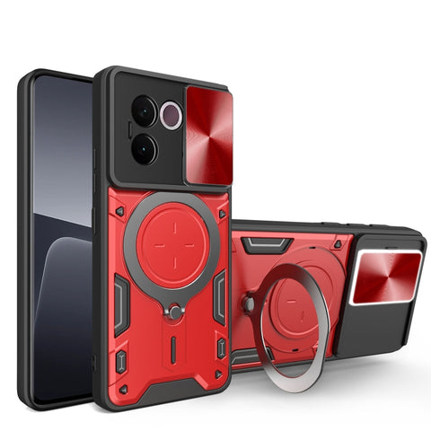 CD Texture Sliding Camshield Magnetic Holder Phone Case, For vivo V30e 5G Global, For vivo Y300 Pro, For vivo iQOO Z9s 5G, For vivo Y28 4G, For vivo Y03 / Y18 / Y18e 4G, For vivo V29e / Y200 5G, For vivo Y36 4G / 5G, For vivo S16 / S16 Pro / V27 5G