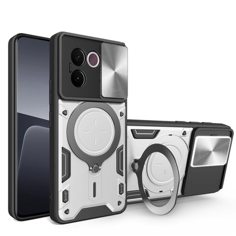 CD Texture Sliding Camshield Magnetic Holder Phone Case, For vivo V30e 5G Global, For vivo Y300 Pro, For vivo iQOO Z9s 5G, For vivo Y28 4G, For vivo Y03 / Y18 / Y18e 4G, For vivo V29e / Y200 5G, For vivo Y36 4G / 5G, For vivo S16 / S16 Pro / V27 5G