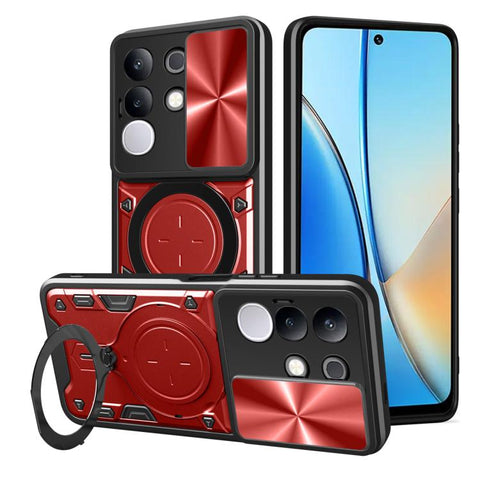 CD Texture Sliding Camshield Magnetic Holder Phone Case, For vivo Y39 5G, For vivo Y29s 5G, For vivo Y29 4G, For vivo V50 5G, For vivo iQOO 13, For vivo Y19s 4G, For vivo X200 5G, For vivo X200 Pro 5G