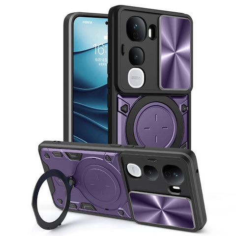 CD Texture Sliding Camshield Magnetic Holder Phone Case, For vivo Y500i 5G, For vivo V60 Lite 4G / 5G, For vivo Y400 5G Global, For vivo V60 5G, For vivo S20 Pro / T4 Ultra 5G, For vivo Y400 Pro 5G India, For vivo iQOO Z10 Turbo / Y300 GT              ...