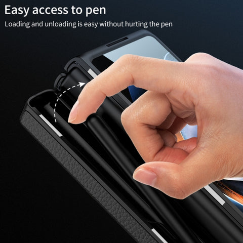GKK Integrated Fold Hinge Leather Phone Case with Holder, For Samsung Galaxy Z Fold4
