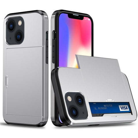 Shockproof Armor Phone Case with Slide Card Slot, For iPhone 15 Pro Max, For iPhone 15 Pro, For iPhone 15 Plus, For iPhone 15