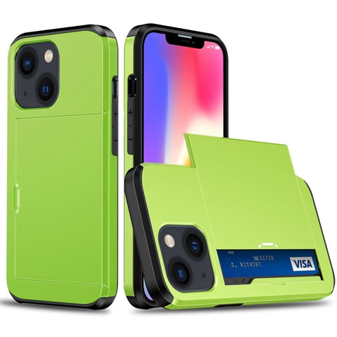 Shockproof Armor Phone Case with Slide Card Slot, For iPhone 15 Pro Max, For iPhone 15 Pro, For iPhone 15 Plus, For iPhone 15