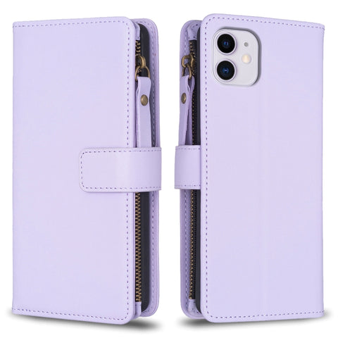 9 Card Slots Zipper Wallet Leather Flip Phone Case, For iPhone 12 Pro Max, For iPhone 11 Pro Max, For iPhone 11, For iPhone 11 Pro, For iPhone XS / X, For iPhone XR, For iPhone XS Max, For iPhone 8 Plus / 7 Plus