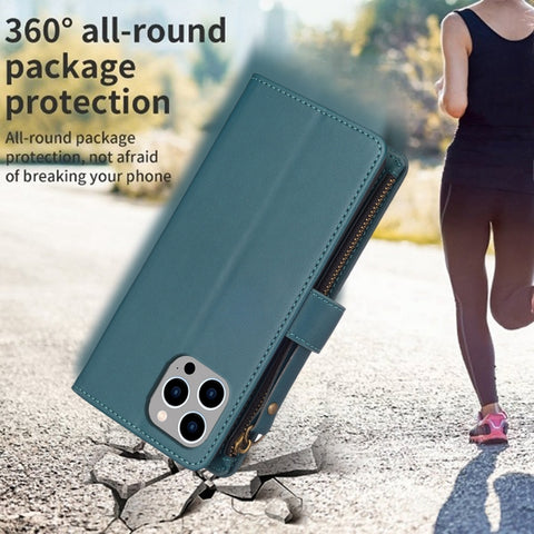 9 Card Slots Zipper Wallet Leather Flip Phone Case, For iPhone 12 Pro Max, For iPhone 11 Pro Max, For iPhone 11, For iPhone 11 Pro, For iPhone XS / X, For iPhone XR, For iPhone XS Max, For iPhone 8 Plus / 7 Plus
