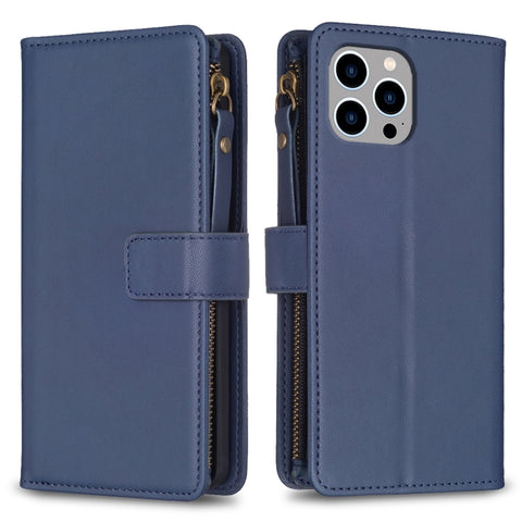 9 Card Slots Zipper Wallet Leather Flip Phone Case, For iPhone 12 Pro Max, For iPhone 11 Pro Max, For iPhone 11, For iPhone 11 Pro, For iPhone XS / X, For iPhone XR, For iPhone XS Max, For iPhone 8 Plus / 7 Plus