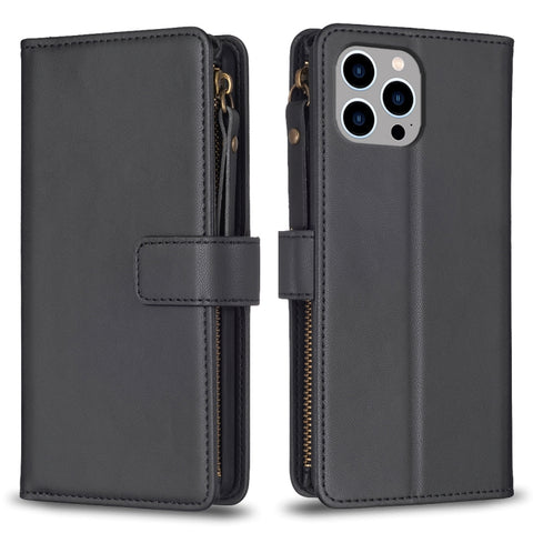 9 Card Slots Zipper Wallet Leather Flip Phone Case, For iPhone 12 Pro Max, For iPhone 11 Pro Max, For iPhone 11, For iPhone 11 Pro, For iPhone XS / X, For iPhone XR, For iPhone XS Max, For iPhone 8 Plus / 7 Plus