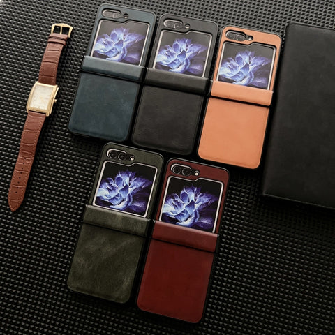 Crazy Horse Texture Hinge Shockproof Protective Phone Case, For Samsung Galaxy Z Flip5