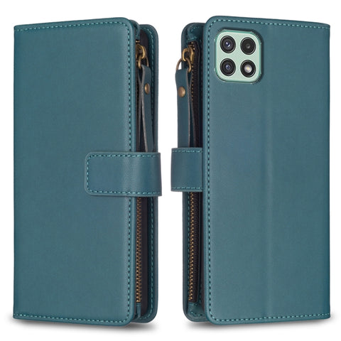 9 Card Slots Zipper Wallet Leather Flip Phone Case, For Samsung Galaxy A22 4G, For Samsung Galaxy A22 5G, For Samsung Galaxy S21 FE 5G, For Samsung Galaxy A23 4G, For Samsung Galaxy A32 4G, For Samsung Galaxy A72, For Samsung Galaxy A52                ...