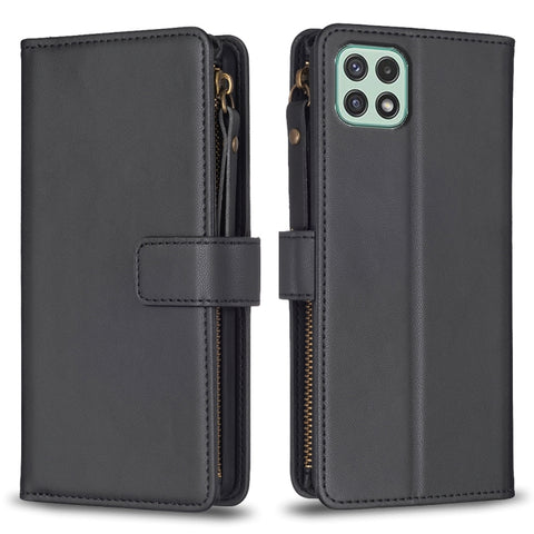 9 Card Slots Zipper Wallet Leather Flip Phone Case, For Samsung Galaxy A22 4G, For Samsung Galaxy A22 5G, For Samsung Galaxy S21 FE 5G, For Samsung Galaxy A23 4G, For Samsung Galaxy A32 4G, For Samsung Galaxy A72, For Samsung Galaxy A52                ...