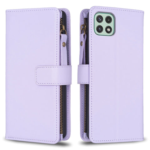 9 Card Slots Zipper Wallet Leather Flip Phone Case, For Samsung Galaxy A22 4G, For Samsung Galaxy A22 5G, For Samsung Galaxy S21 FE 5G, For Samsung Galaxy A23 4G, For Samsung Galaxy A32 4G, For Samsung Galaxy A72, For Samsung Galaxy A52                ...