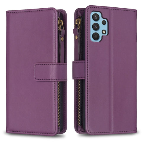 9 Card Slots Zipper Wallet Leather Flip Phone Case, For Samsung Galaxy A22 4G, For Samsung Galaxy A22 5G, For Samsung Galaxy S21 FE 5G, For Samsung Galaxy A23 4G, For Samsung Galaxy A32 4G, For Samsung Galaxy A72, For Samsung Galaxy A52                ...