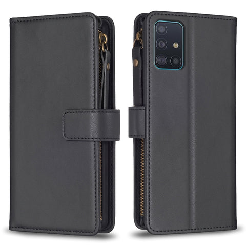9 Card Slots Zipper Wallet Leather Flip Phone Case, For Samsung Galaxy S20, For Samsung Galaxy S20+, For Samsung Galaxy A71 4G, For Samsung Galaxy A51 4G