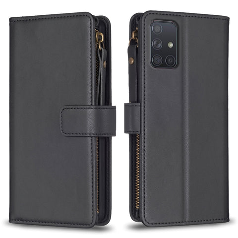 9 Card Slots Zipper Wallet Leather Flip Phone Case, For Samsung Galaxy S20, For Samsung Galaxy S20+, For Samsung Galaxy A71 4G, For Samsung Galaxy A51 4G