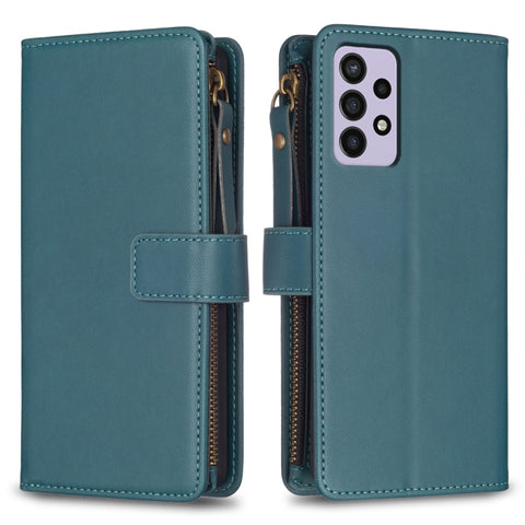 9 Card Slots Zipper Wallet Leather Flip Phone Case, For Samsung Galaxy A22 4G, For Samsung Galaxy A22 5G, For Samsung Galaxy S21 FE 5G, For Samsung Galaxy A23 4G, For Samsung Galaxy A32 4G, For Samsung Galaxy A72, For Samsung Galaxy A52                ...