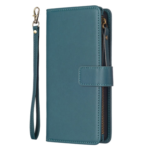 9 Card Slots Zipper Wallet Leather Flip Phone Case, For Samsung Galaxy A22 4G, For Samsung Galaxy A22 5G, For Samsung Galaxy S21 FE 5G, For Samsung Galaxy A23 4G, For Samsung Galaxy A32 4G, For Samsung Galaxy A72, For Samsung Galaxy A52                ...