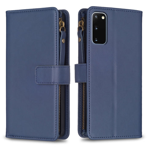 9 Card Slots Zipper Wallet Leather Flip Phone Case, For Samsung Galaxy S20, For Samsung Galaxy S20+, For Samsung Galaxy A71 4G, For Samsung Galaxy A51 4G