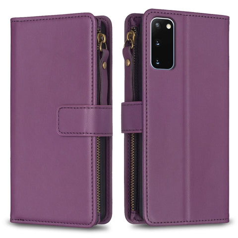 9 Card Slots Zipper Wallet Leather Flip Phone Case, For Samsung Galaxy S20, For Samsung Galaxy S20+, For Samsung Galaxy A71 4G, For Samsung Galaxy A51 4G