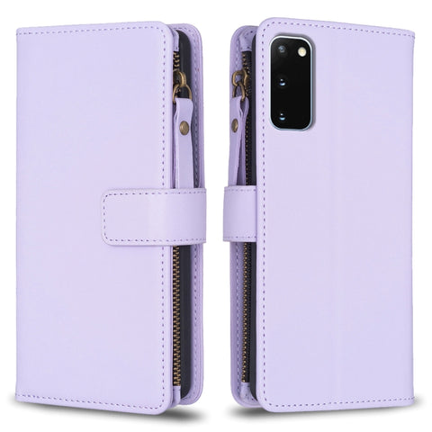 9 Card Slots Zipper Wallet Leather Flip Phone Case, For Samsung Galaxy S20, For Samsung Galaxy S20+, For Samsung Galaxy A71 4G, For Samsung Galaxy A51 4G