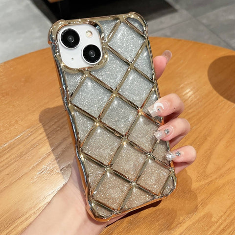 3D Diamond Lattice Laser Engraving Glitter Paper Phone Case, For iPhone 14 / 13, For iPhone 15 Pro Max, For iPhone 14 Pro, For iPhone 15 Pro, For iPhone 14 Pro Max, For iPhone 13 Pro Max, For iPhone 15, For iPhone 13 Pro