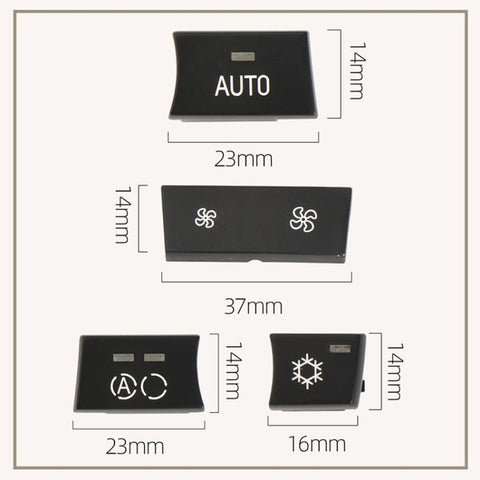 For BMW 1 Series / 3 Series / X1 / X3 Left Driving Car Air Conditioner Panel Switch Button, Air Volume Key Without OFF, Air Volume Key With OFF, AUTO Key, A Key, Snow Key