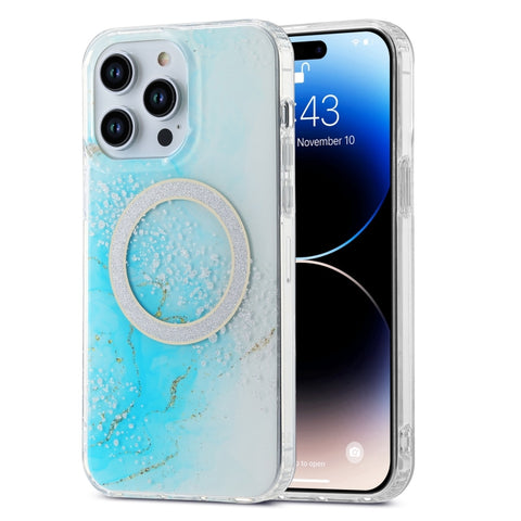 Dual-side IMD Marble Magsafe Phone Case, For iPhone 15 Pro Max, For iPhone 14, For iPhone 14 Pro, For iPhone 15 Pro, For iPhone 15 Plus, For iPhone 14 Pro Max