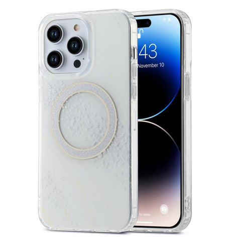 Dual-side IMD Marble Magsafe Phone Case, For iPhone 15 Pro Max, For iPhone 14, For iPhone 14 Pro, For iPhone 15 Pro, For iPhone 15 Plus, For iPhone 14 Pro Max