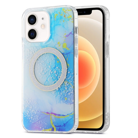 Dual-side IMD Marble Magsafe Phone Case, For iPhone 13 Pro Max, For iPhone 15, For iPhone 13 Pro, For iPhone 13, For iPhone 12, For iPhone 12 Pro Max