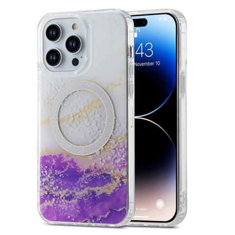 Dual-side IMD Marble Magsafe Phone Case, For iPhone 15 Pro Max, For iPhone 14, For iPhone 14 Pro, For iPhone 15 Pro, For iPhone 15 Plus, For iPhone 14 Pro Max
