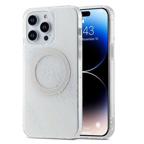 Dual-side IMD Marble Magsafe Phone Case, For iPhone 15 Pro Max, For iPhone 14, For iPhone 14 Pro, For iPhone 15 Pro, For iPhone 15 Plus, For iPhone 14 Pro Max