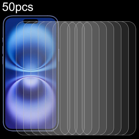 50pcs 0.26mm 9H 2.5D High Aluminum Tempered Glass Film, For iPhone 18 Pro / 17 Pro / 17, For iPhone 18 Pro Max / 17 Pro Max, For iPhone Air, For iPhone 16e / 13 / 13 Pro, For iPhone 16 Pro Max, For iPhone 16 Pro, For iPhone 16 Plus, For iPhone 16      ...
