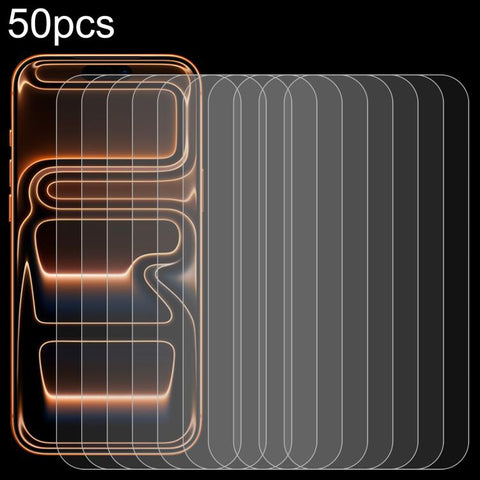 50pcs 0.26mm 9H 2.5D High Aluminum Tempered Glass Film, For iPhone 18 Pro / 17 Pro / 17, For iPhone 18 Pro Max / 17 Pro Max, For iPhone Air, For iPhone 16e / 13 / 13 Pro, For iPhone 16 Pro Max, For iPhone 16 Pro, For iPhone 16 Plus, For iPhone 16      ...
