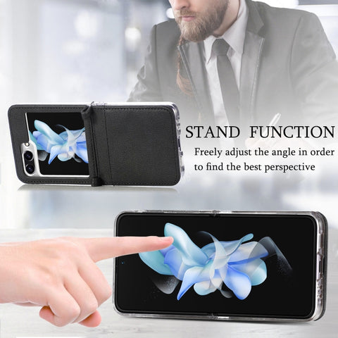 Litchi Texture PU Card Fold Back Phone Case, For Samsung Galaxy Z Flip5