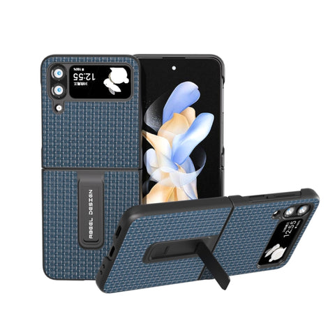 Genuine Leather Luxury Series Phone Case with Holder, For Samsung Galaxy Z Flip5, For Samsung Galaxy Z Flip4