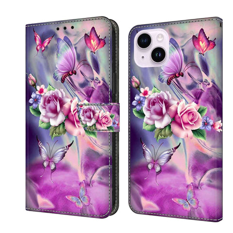 Crystal 3D Shockproof Protective Leather Phone Case, For iPhone 15 Pro Max, For iPhone 14 Plus
