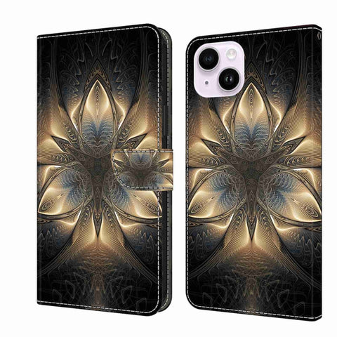 Crystal 3D Shockproof Protective Leather Phone Case, For iPhone 15 Pro Max, For iPhone 14 Plus