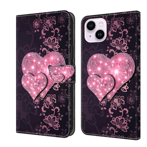Crystal 3D Shockproof Protective Leather Phone Case, For iPhone 15 Pro Max, For iPhone 14 Plus