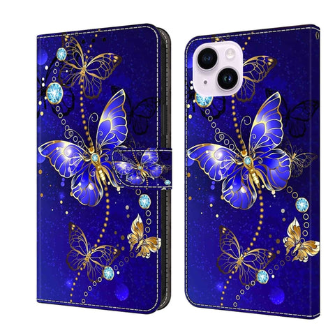 Crystal 3D Shockproof Protective Leather Phone Case, For iPhone 15 Pro Max, For iPhone 14 Plus