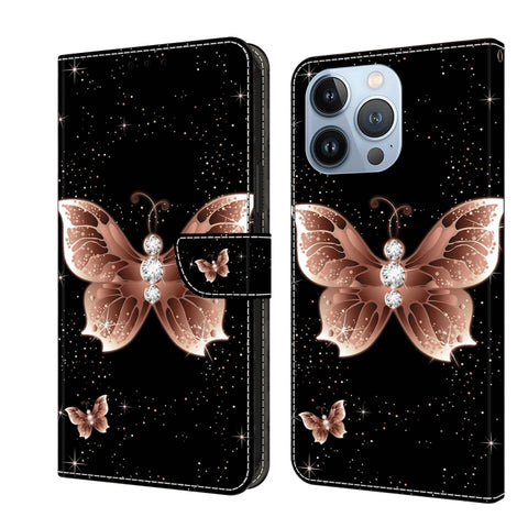 Crystal 3D Shockproof Protective Leather Phone Case, For iPhone 15 Pro Max, For iPhone 14 Plus