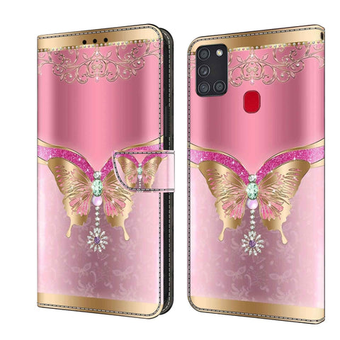 Crystal 3D Shockproof Protective Leather Phone Case, For Samsung Galaxy A21s, For Samsung Galaxy A71 4G